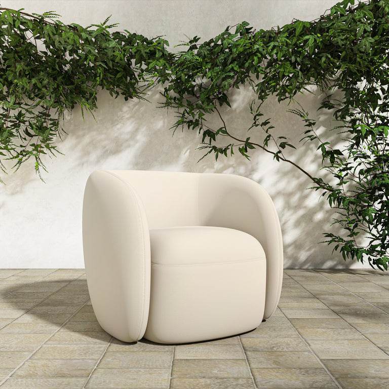 RAE OUTDOOR ACCENT CHAIR BEIGE CHECK