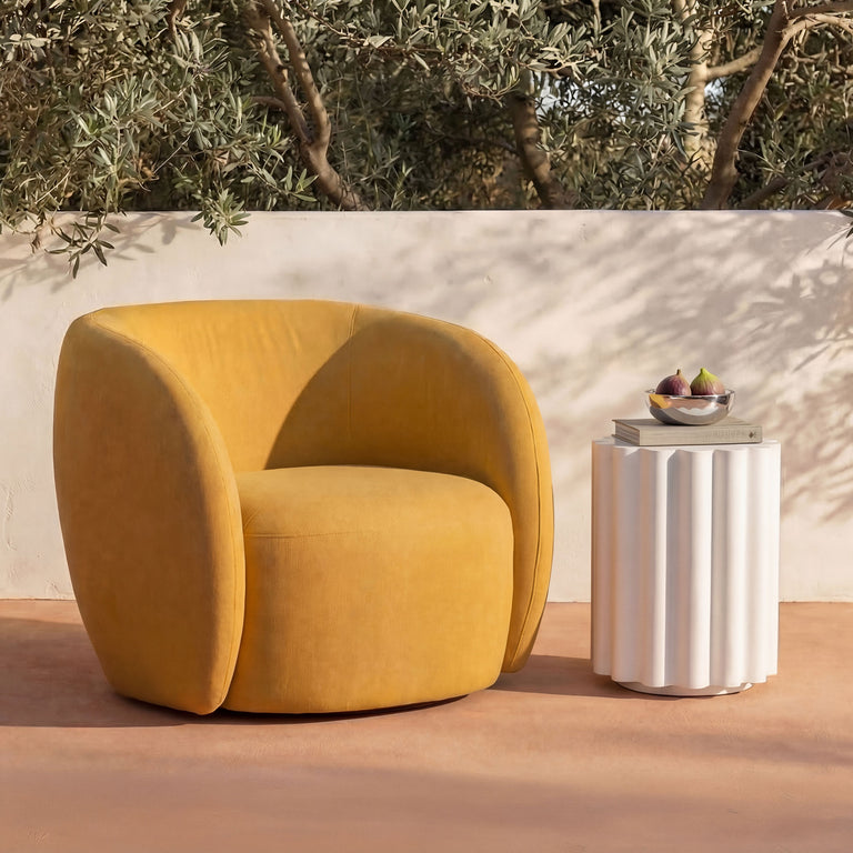 RAE OUTDOOR ACCENT CHAIR BEIGE CHECK