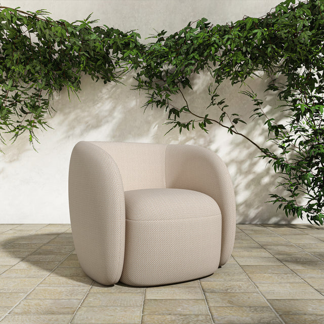 RAE OUTDOOR ACCENT CHAIR BEIGE CHECK