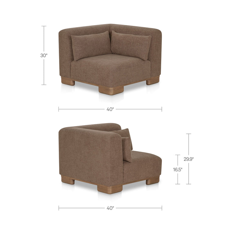 JUNE CORNER CHAIR DARK BROWN