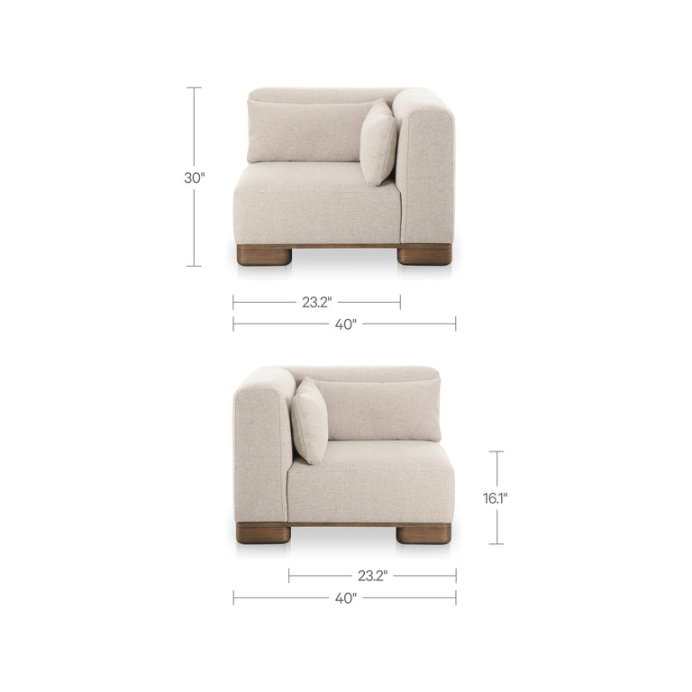 JUNE CORNER CHAIR DARK BROWN