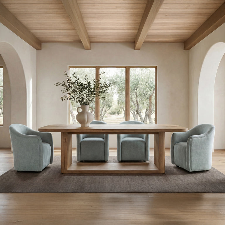 DRAVA ROLLING DINING CHAIR BEIGE