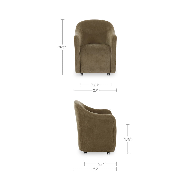 DRAVA ROLLING DINING CHAIR BEIGE