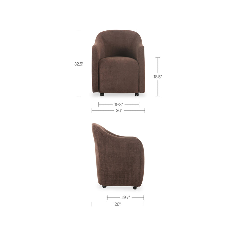 DRAVA ROLLING DINING CHAIR BEIGE