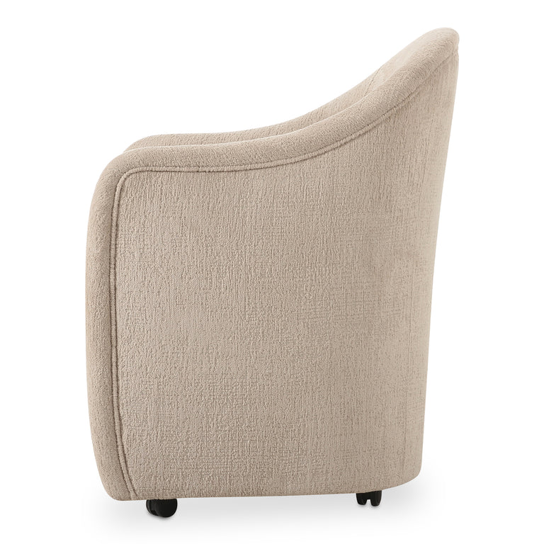 DRAVA ROLLING DINING CHAIR BEIGE