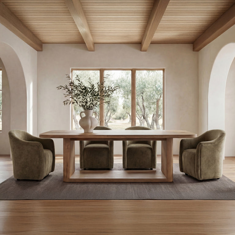 DRAVA ROLLING DINING CHAIR BEIGE
