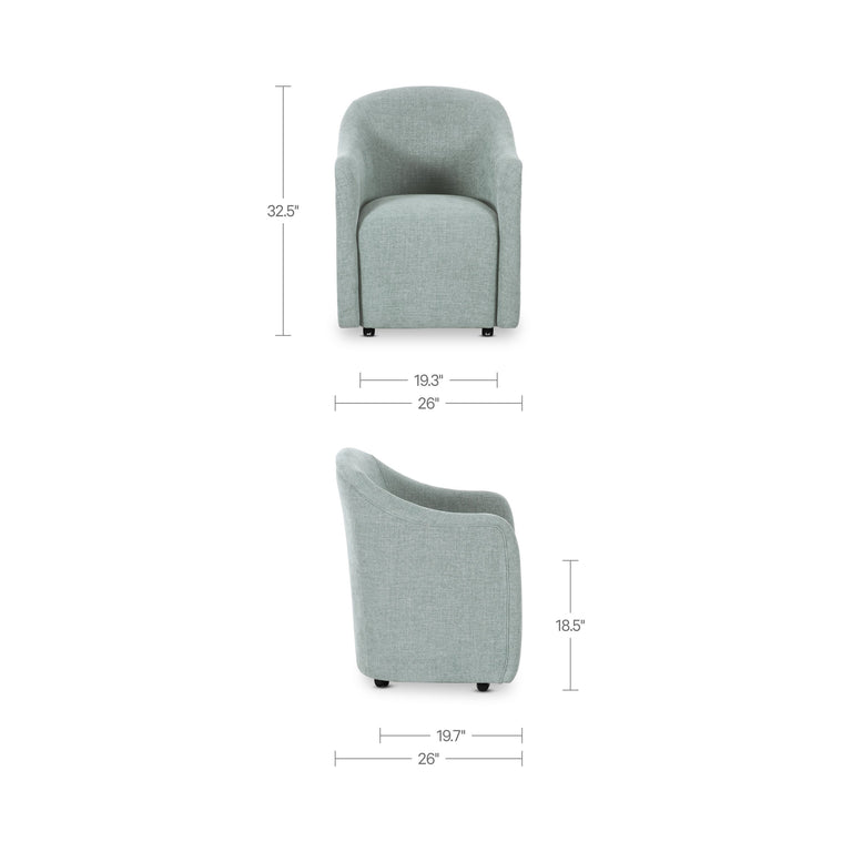 DRAVA ROLLING DINING CHAIR BEIGE