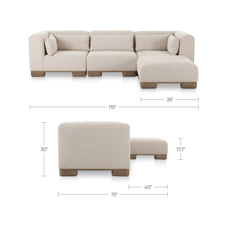JUNE CORNER MODULAR SECTIONAL DARK BROWN