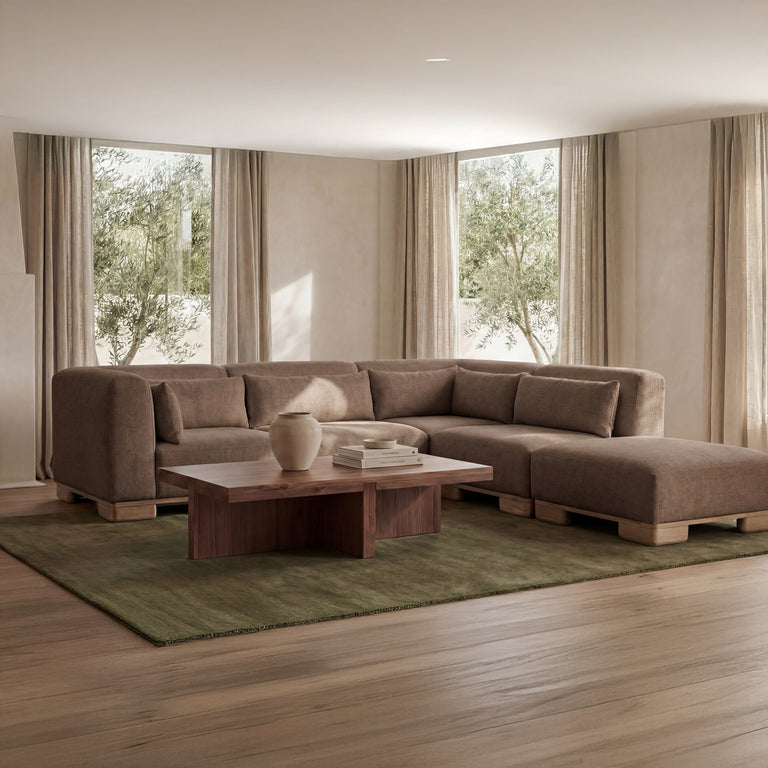 JUNE CORNER MODULAR SECTIONAL DARK BROWN