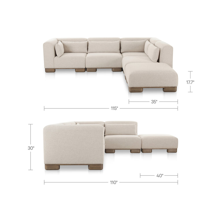 JUNE CORNER MODULAR SECTIONAL DARK BROWN