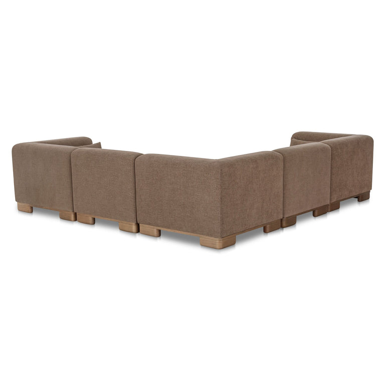 JUNE CLASSIC L-SHAPED MODULAR SECTIONAL DARK BROWN