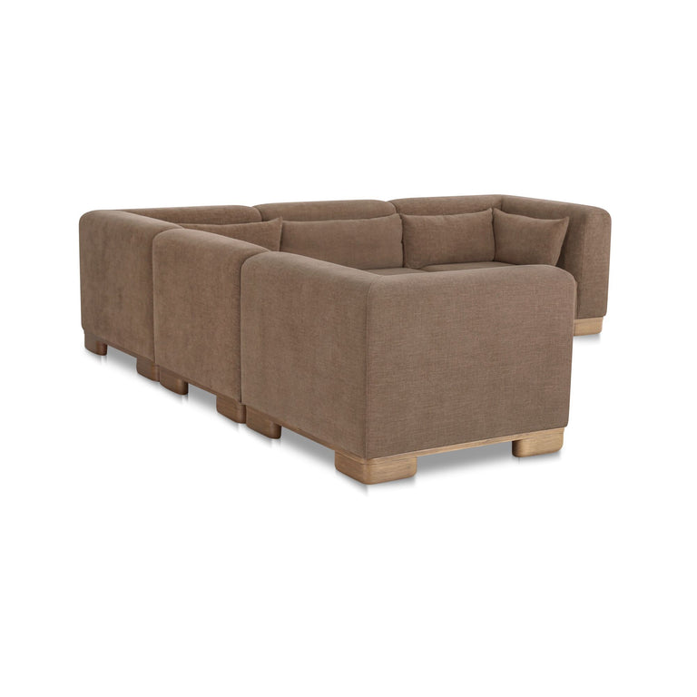JUNE CLASSIC L-SHAPED MODULAR SECTIONAL DARK BROWN