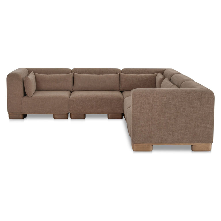 JUNE CLASSIC L-SHAPED MODULAR SECTIONAL DARK BROWN