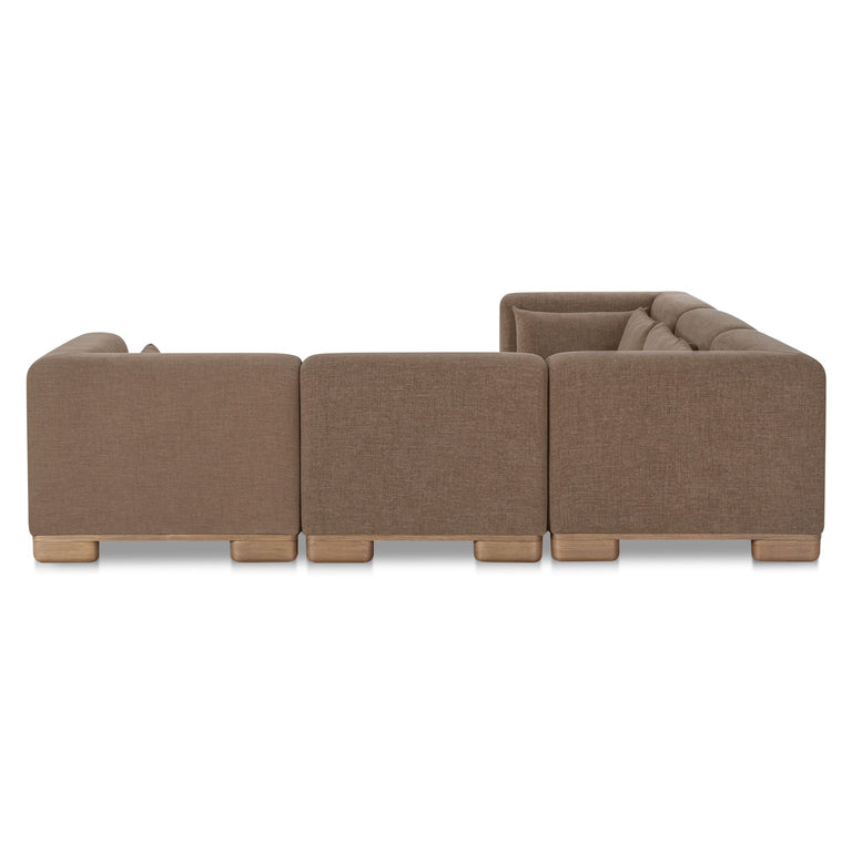 JUNE CLASSIC L-SHAPED MODULAR SECTIONAL DARK BROWN