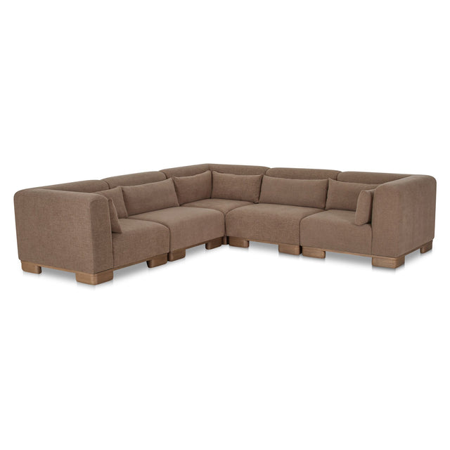 JUNE CLASSIC L-SHAPED MODULAR SECTIONAL DARK BROWN