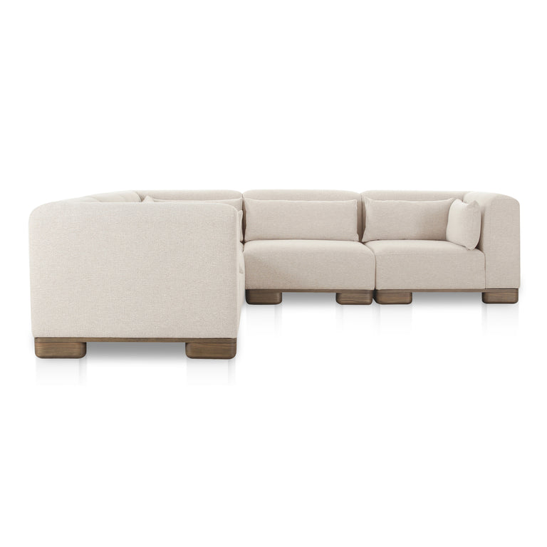 JUNE CLASSIC L-SHAPED MODULAR SECTIONAL DARK BROWN