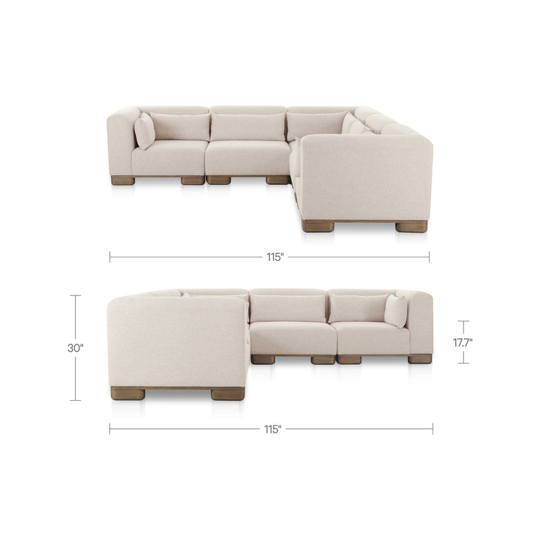 JUNE CLASSIC L-SHAPED MODULAR SECTIONAL DARK BROWN