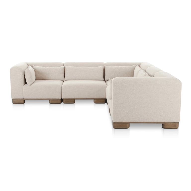 JUNE CLASSIC L-SHAPED MODULAR SECTIONAL DARK BROWN