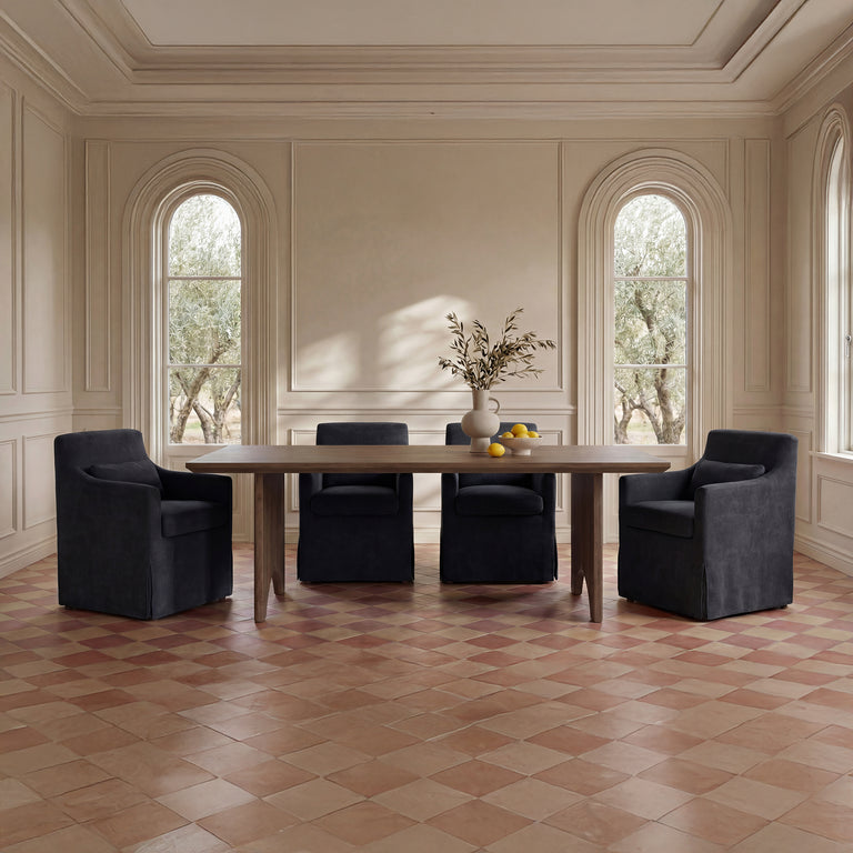 LYDIA SLIPCOVER DINING CHAIR BEIGE