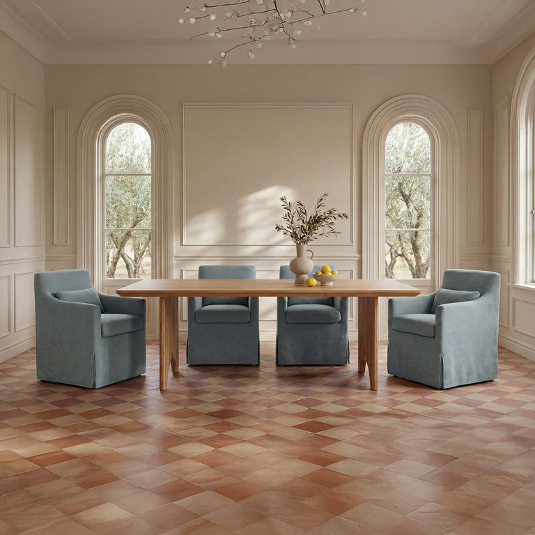 LYDIA SLIPCOVER DINING CHAIR BEIGE