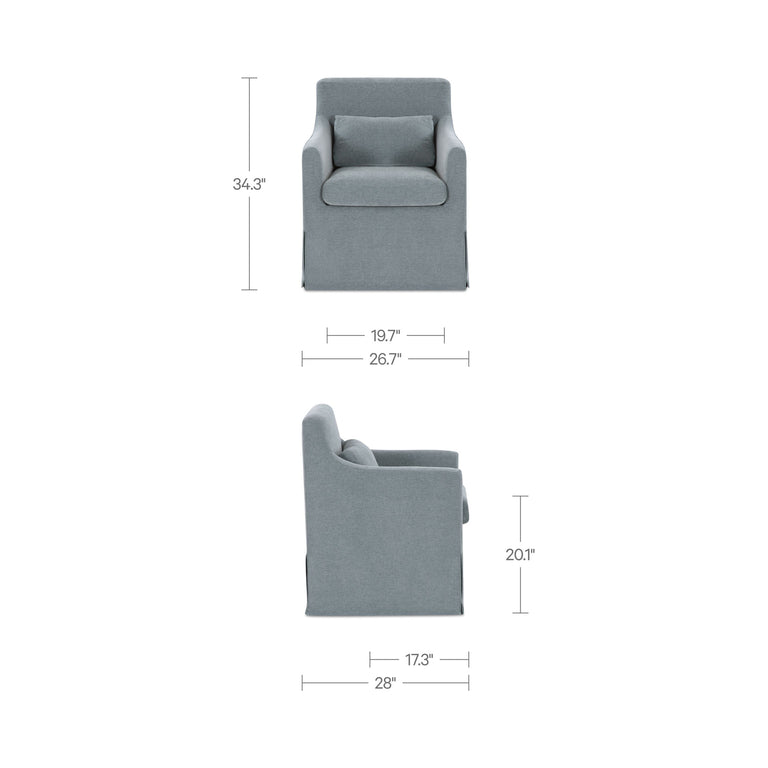 LYDIA SLIPCOVER DINING CHAIR BEIGE