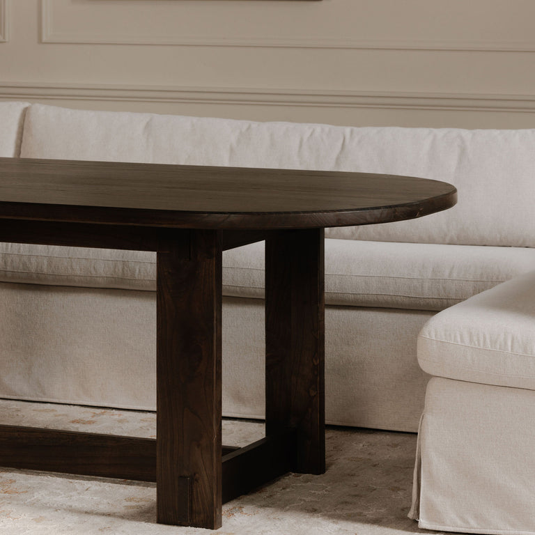 FABLE SLIPCOVER DINING BENCH BEIGE