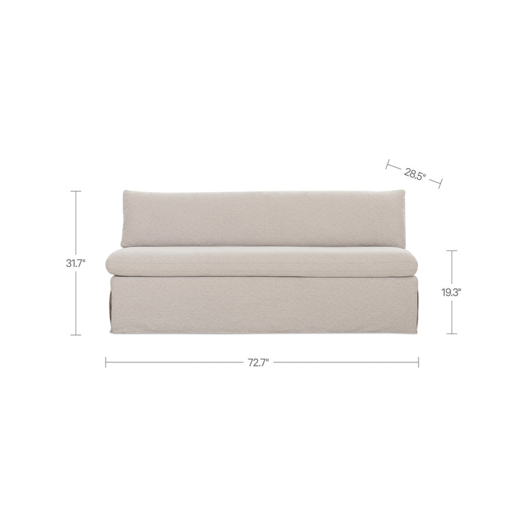FABLE SLIPCOVER DINING BENCH BEIGE