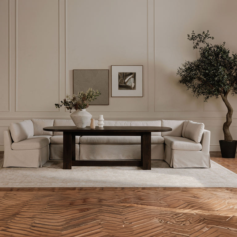 FABLE SLIPCOVER DINING CORNER CHAIR BEIGE