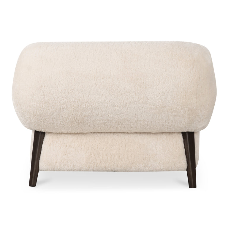 DEVLIN LOUNGE CHAIR CREAM FAUX FUR