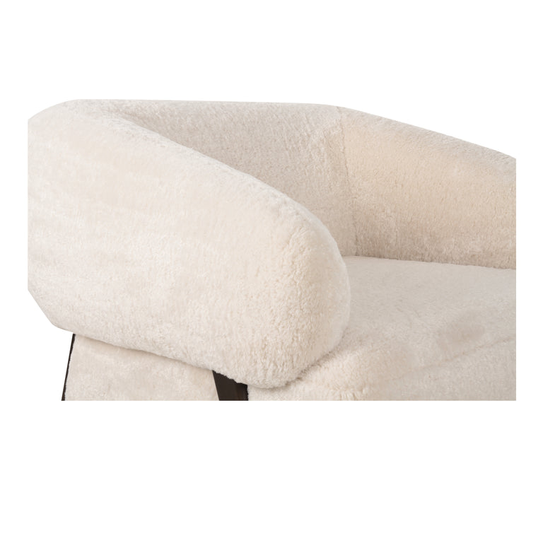 DEVLIN LOUNGE CHAIR CREAM FAUX FUR