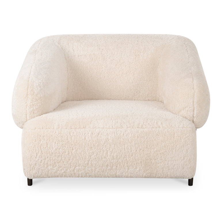 DEVLIN LOUNGE CHAIR CREAM FAUX FUR