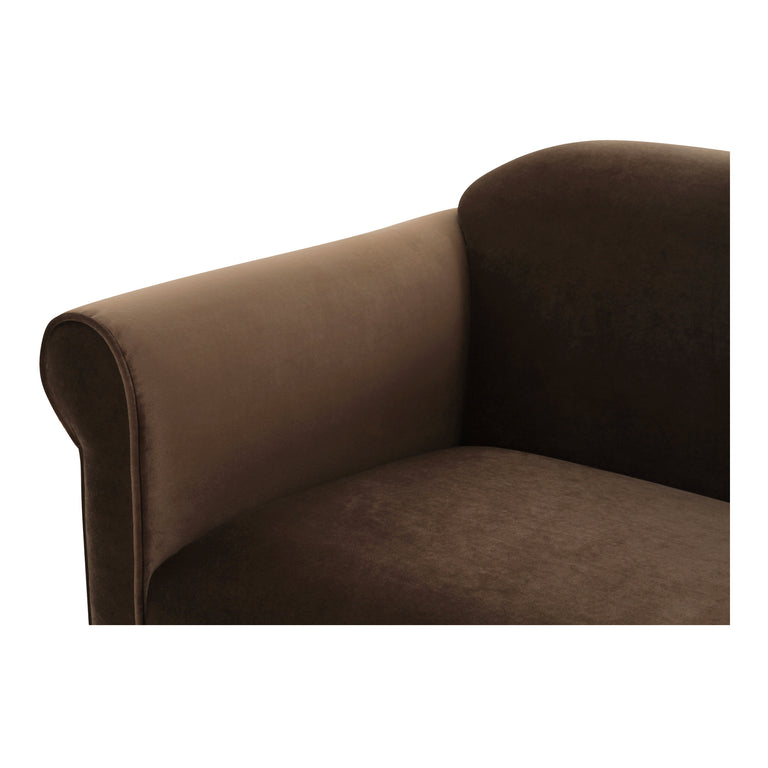 HARMONY ACCENT CHAIR DARK BROWN FAUX MOHAIR