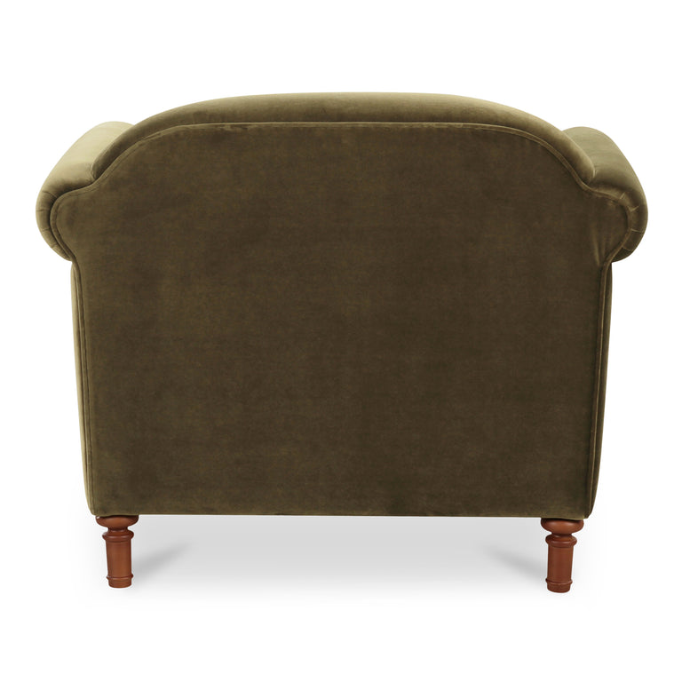 HARMONY ACCENT CHAIR DARK BROWN FAUX MOHAIR
