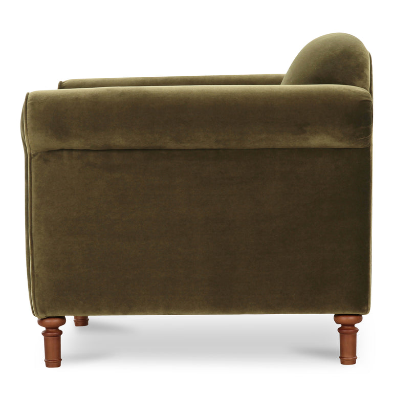 HARMONY ACCENT CHAIR DARK BROWN FAUX MOHAIR