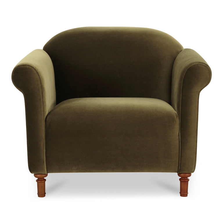 HARMONY ACCENT CHAIR DARK BROWN FAUX MOHAIR