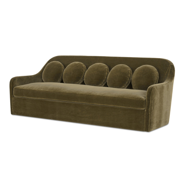 RIALTO SOFA DARK GREEN FAUX MOHAIR