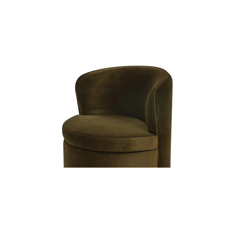 DANE SWIVEL DINING CHAIR FAUX GREEN MOHAIR