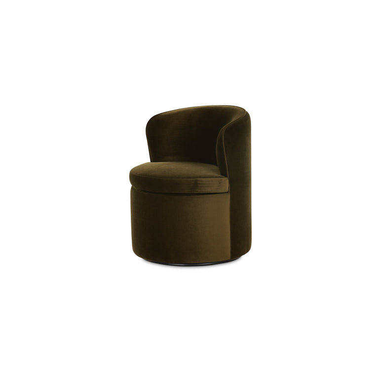 DANE SWIVEL DINING CHAIR FAUX GREEN MOHAIR