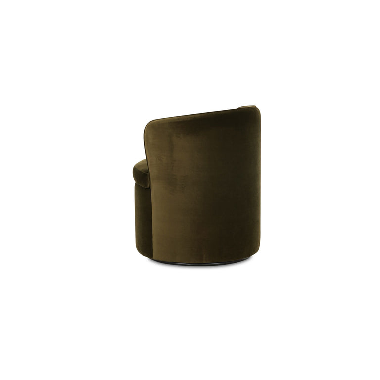 DANE SWIVEL DINING CHAIR FAUX GREEN MOHAIR