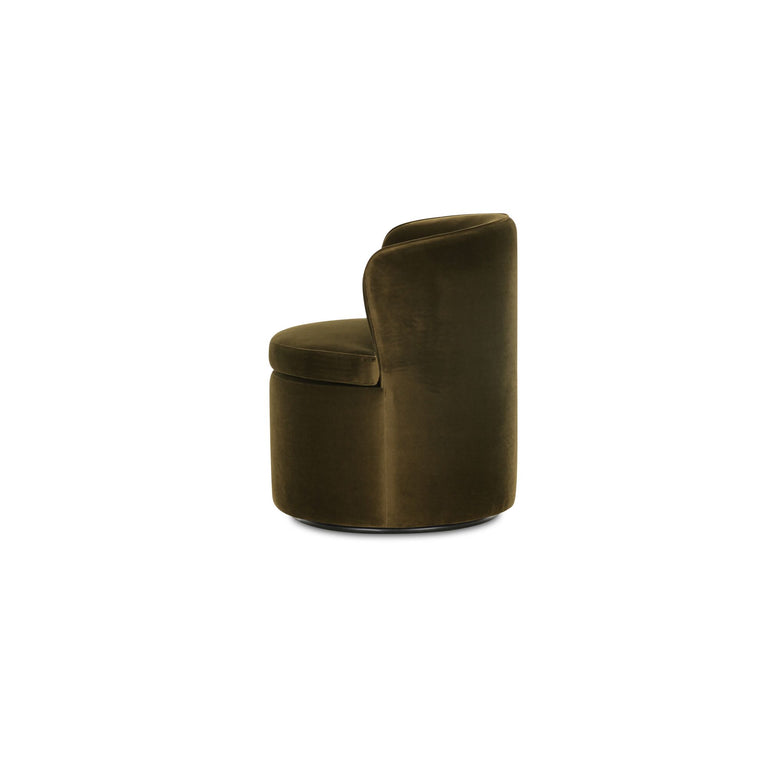 DANE SWIVEL DINING CHAIR FAUX GREEN MOHAIR