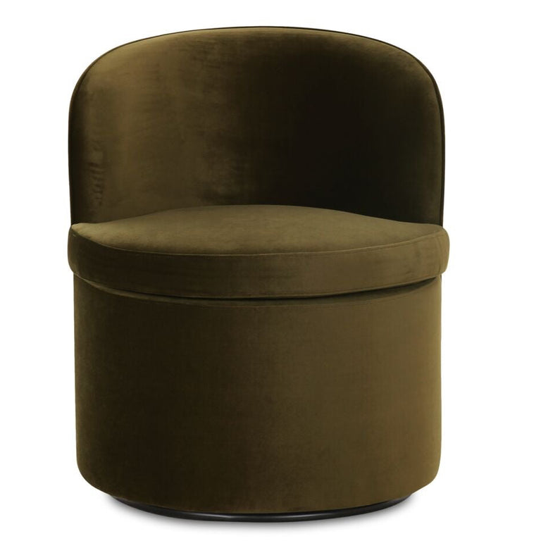 DANE SWIVEL DINING CHAIR FAUX GREEN MOHAIR