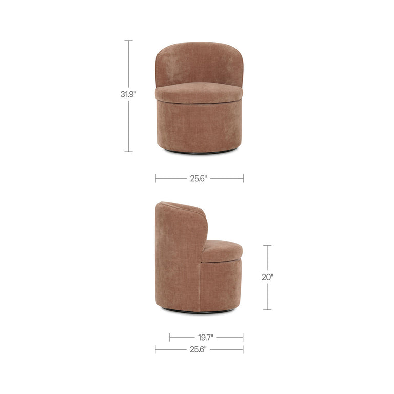 DANE SWIVEL DINING CHAIR FAUX GREEN MOHAIR