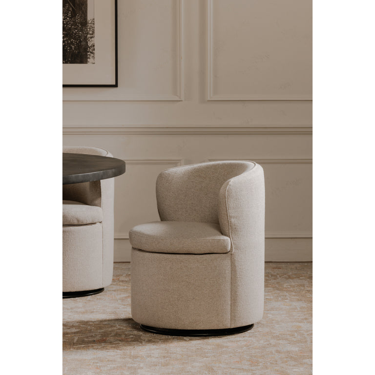 DANE SWIVEL DINING CHAIR FAUX GREEN MOHAIR