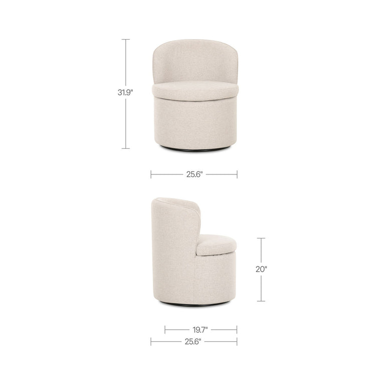 DANE SWIVEL DINING CHAIR FAUX GREEN MOHAIR