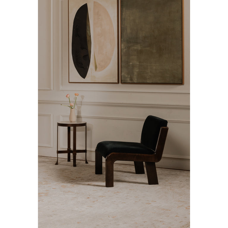 EDIE ACCENT CHAIR BLACK FAUX MOHAIR