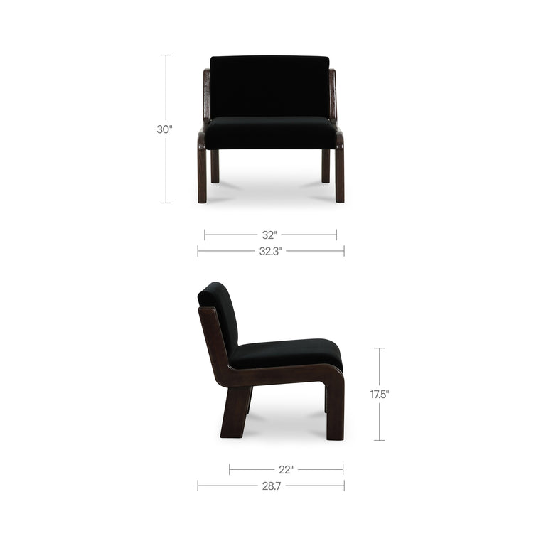 EDIE ACCENT CHAIR BLACK FAUX MOHAIR