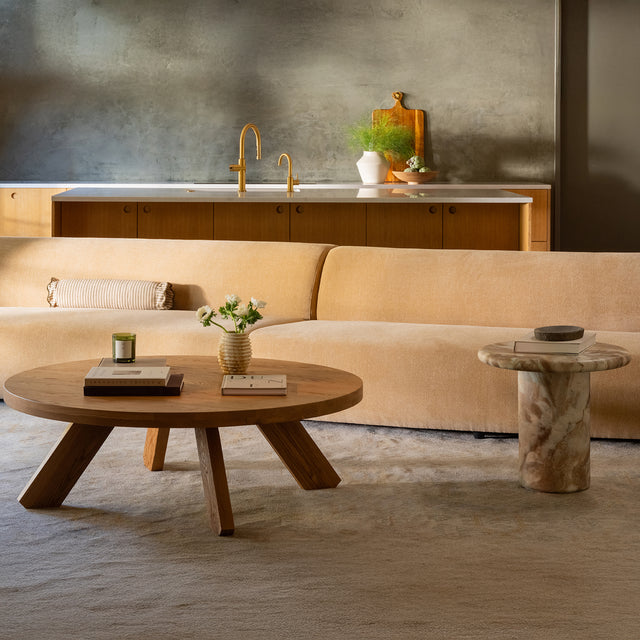 NAOMI CONCAVE SOFA DARK BROWN