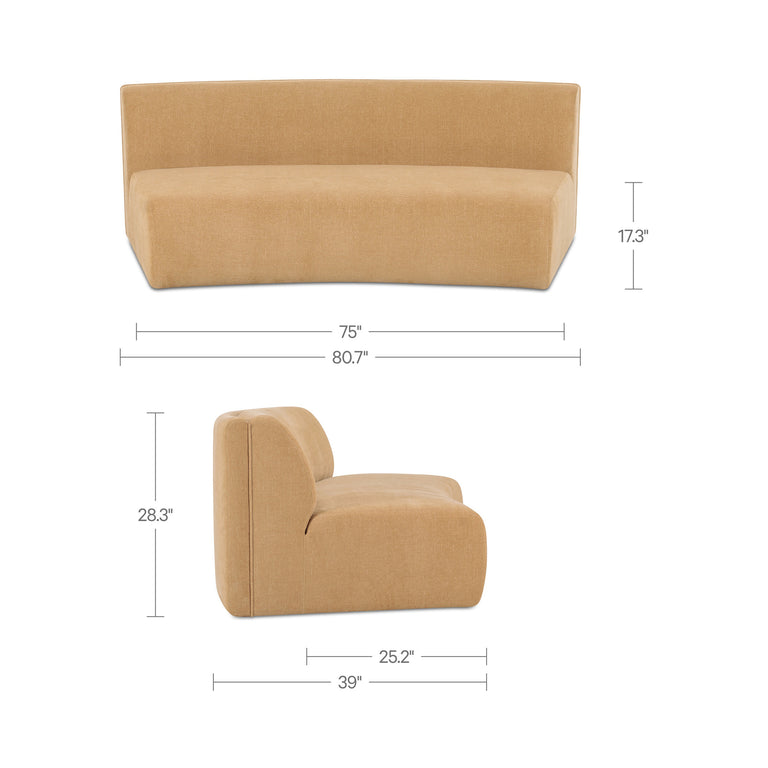 NAOMI CONCAVE SOFA DARK BROWN