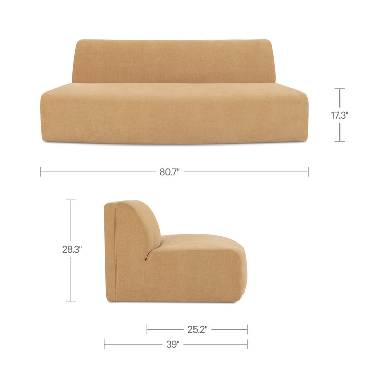 NAOMI CONCAVE SOFA DARK BROWN