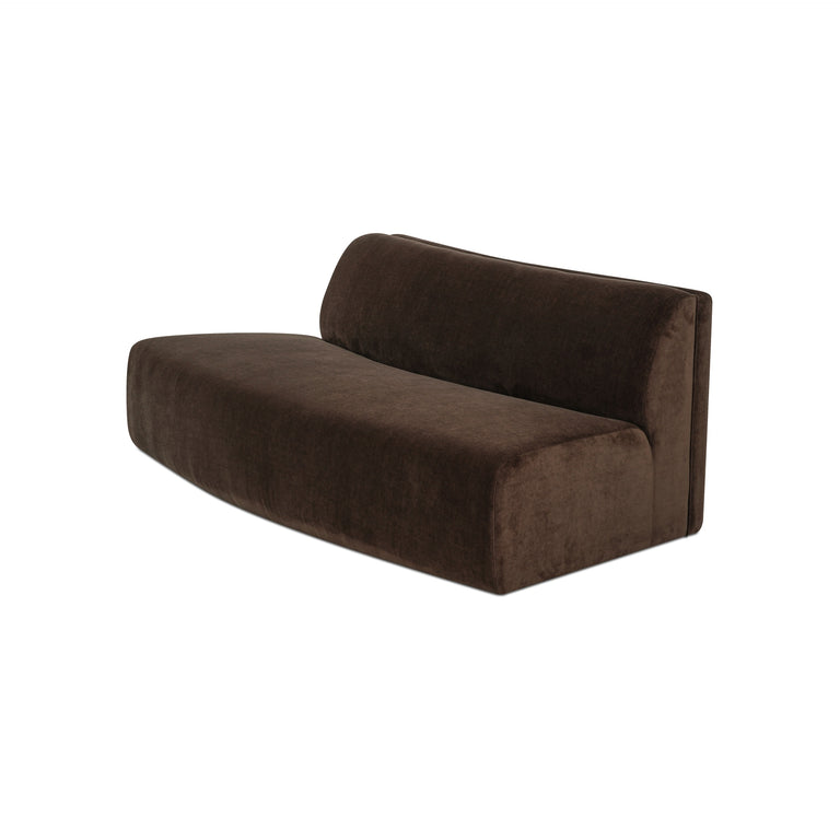 NAOMI CONCAVE SOFA DARK BROWN